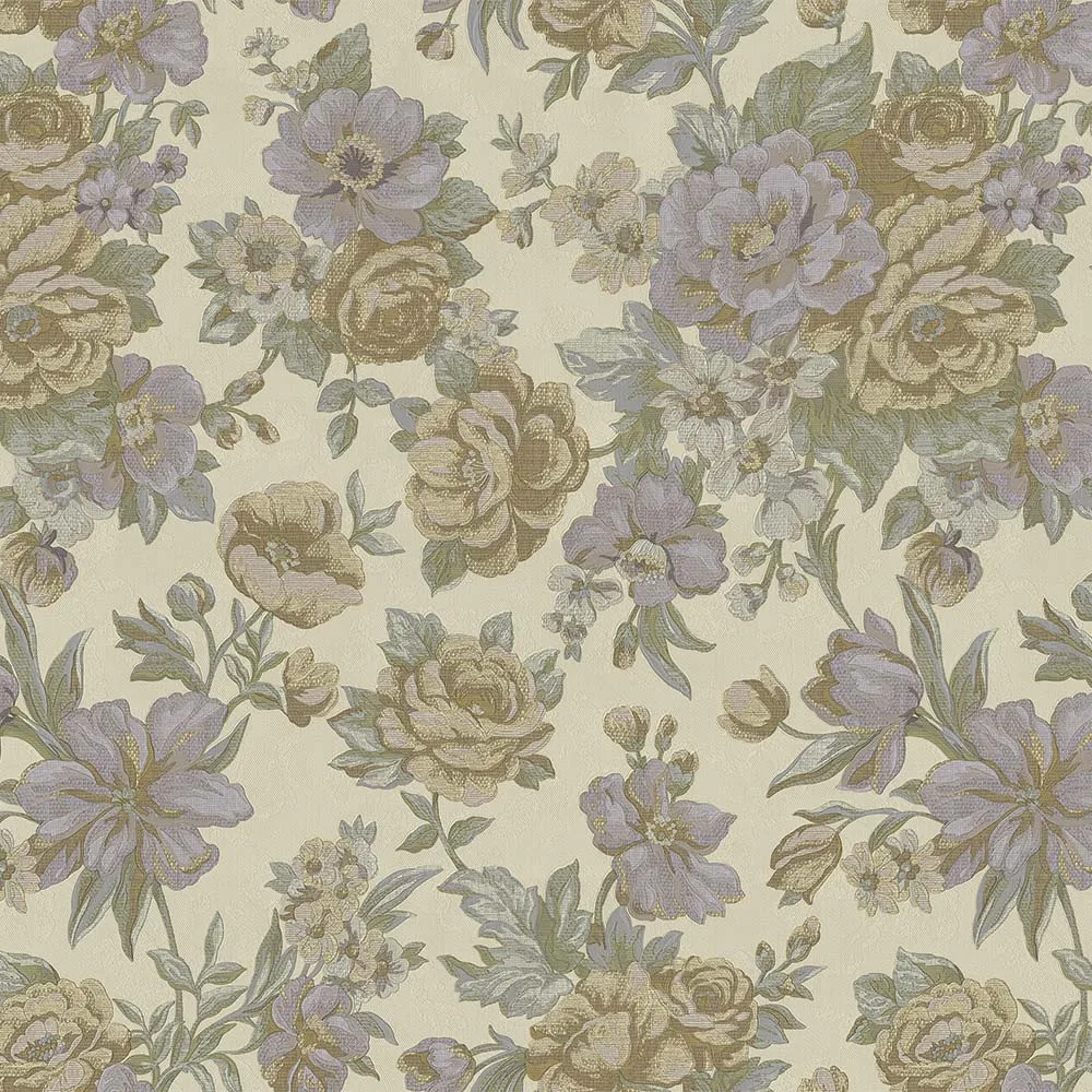 Purple Embossed Wallpaper – Botanical Beauty (5806-3)